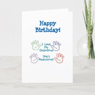 Grattis på födelsedagen Grandma - Händer Card Kort