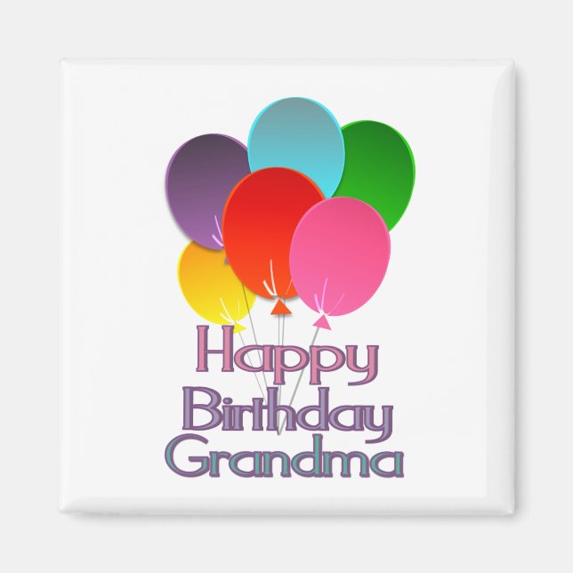 Grattis på födelsedagen Grandma Magnet (Framsidan)