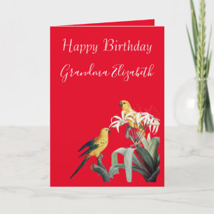 Grattis på födelsedagen Grandma Parrots Kort