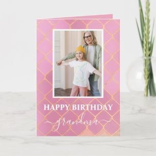 Grattis på födelsedagen Grandma Photo Card Inbjudan