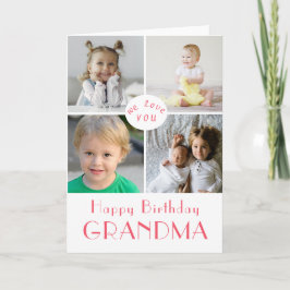 Grattis på födelsedagen Grandma Photo Collage Card Kort