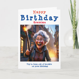 Grattis på födelsedagen Grandma - Redigerbar. Kort