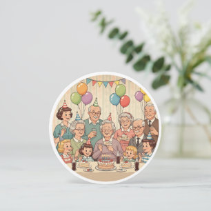 Grattis på födelsedagen Grandma Vintage Design Spara Datumet