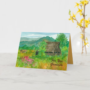 Grattis på födelsedagen Grandpa Barn Farm Fält Ran Kort