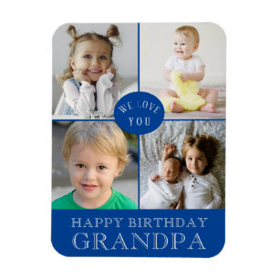 Grattis på födelsedagen Grandpa Blue Magnet