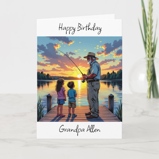 Grattis på födelsedagen Grandpa Personlig Kort (Framsida)