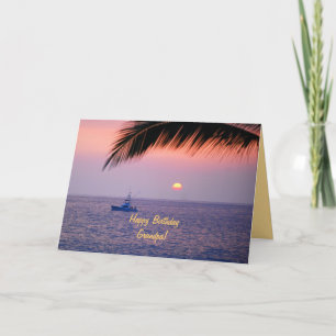 Grattis på födelsedagen Grandpa Tropical Sunset Kort