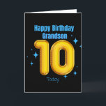 Grattis på födelsedagen Grandson - 10 i dag Kort<br><div class="desc">Ett underbart födelsedagskort för din morson på hans 10:e födelsedag.</div>
