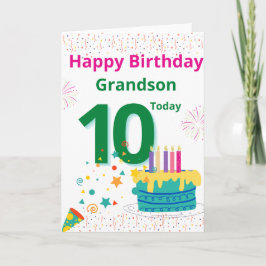 Grattis på födelsedagen Grandson - 10 i dag Kort