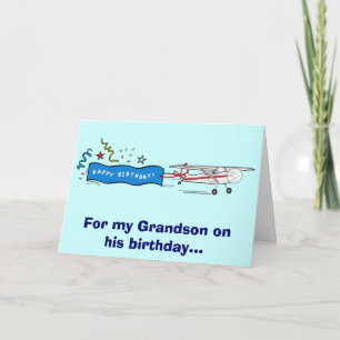 Grattis på födelsedagen Grandson Airplane Kort