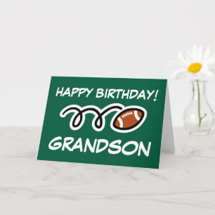 Grattis på födelsedagen Grandson American Football Kort