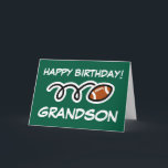 Grattis på födelsedagen Grandson American Football Kort<br><div class="desc">Grattis på födelsedagen Morson-tävlingskort för amerikanska fotbollsarenor. Önska ditt barnbarn i Grattis på födelsedagen med det här sportiska hälsningskortet för barn. Tyst utskrift för pojkar och flickor. Även underbar för son i juridik och andra familjemedlemmar. Sporty boll-design.</div>