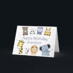 Grattis på födelsedagen Grandson Roligt Cute Anima Kort<br><div class="desc">Cute Watercolor Animals för din speciella morson som med glädje har vänt upp och ner på din värld</div>