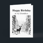 Grattis på födelsedagen Grandson Vintage Stag, Hjo Kort<br><div class="desc">Grattis på födelsedagen Grandson Vintage Stag,  Hjort Animal,  Wildlife,  Nature</div>