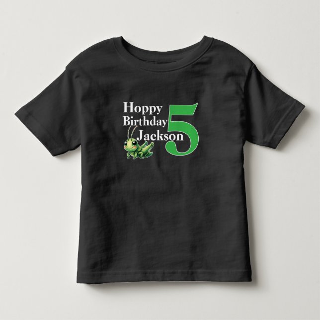 Grattis på födelsedagen Gräshoppa 5-årsdag T Shirt (Framsida)
