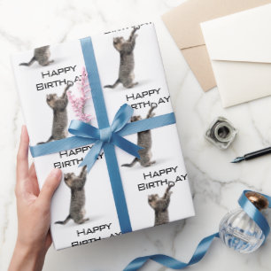 Grattis på födelsedagen Grått Tabby katt Presentpapper
