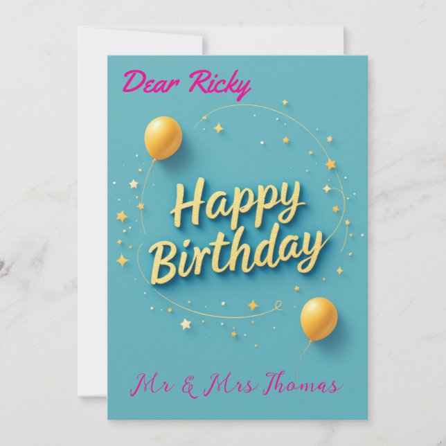 Grattis på födelsedagen! Grattis till Speciella da Inbjudningar (Framsida)