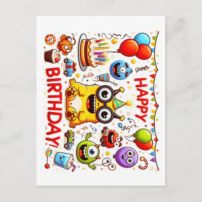 Grattis på födelsedagen-gratulationskort vykort (Framsida)