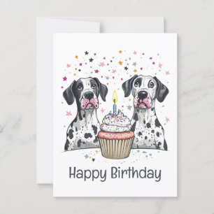 Grattis på födelsedagen Great Dane Hund Kuppaka Vykort