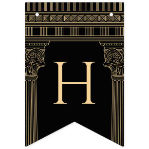 Grattis på födelsedagen grekiska tempel med anpass vimplar