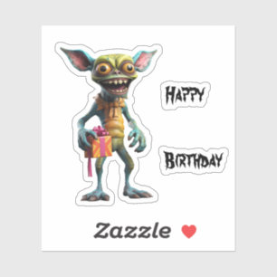Grattis på födelsedagen Gremlin Klistermärken
