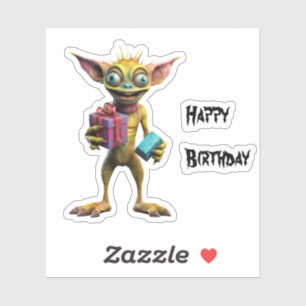 Grattis på födelsedagen Gremlin Klistermärken