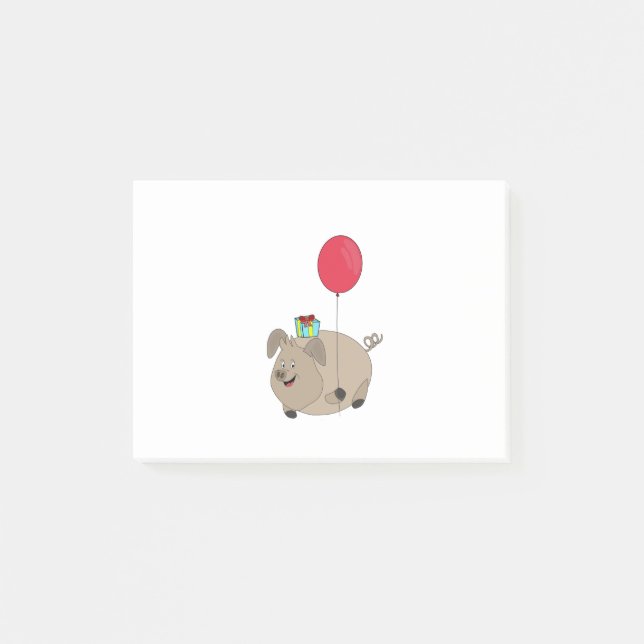 Grattis på födelsedagen Gris Post-it Block (Framsida)