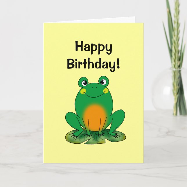 Grattis på födelsedagen! (groda) kort (Framsida)