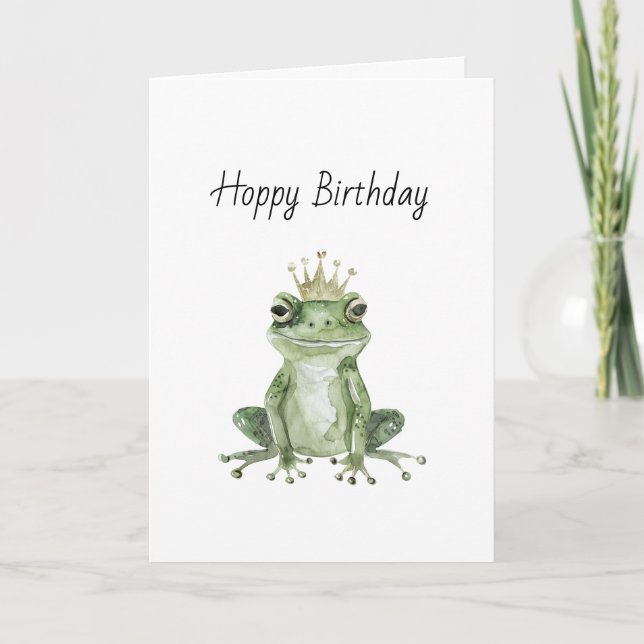 Grattis på födelsedagen Grön Groda   Kort (Framsida)