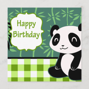 Grattis på födelsedagen Grönt Bamboo Panda Kort