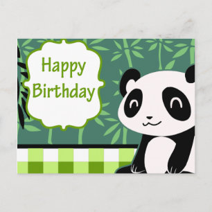 Grattis på födelsedagen Grönt Bamboo Panda Vykort