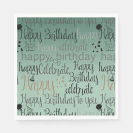 Grattis på födelsedagen Grönt Pappersservett