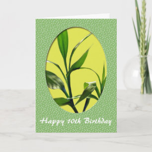 Grattis på födelsedagen, gröntens lyckliga bamboo kort