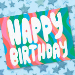 GRATTIS PÅ FÖDELSEDAGEN Groovy Bubble Brev ANPASSN Vykort<br><div class="desc">Hand skapade kort åt dig! Anpassa med egen text eller ändra färg. Kolla min butik för mycket mer färg och design eller säg till mig om du vill ha något anpassningsbar!</div>