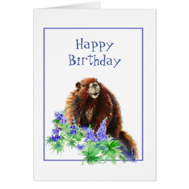 Grattis på födelsedagen Groundhog Day Humor Animal Hälsningskort (Framsidan)