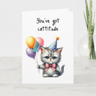 Grattis på födelsedagen Grumpy Cat Cattiballons Kort