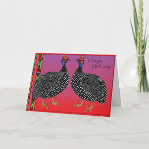 Grattis på födelsedagen-Guinea Fowl Kort