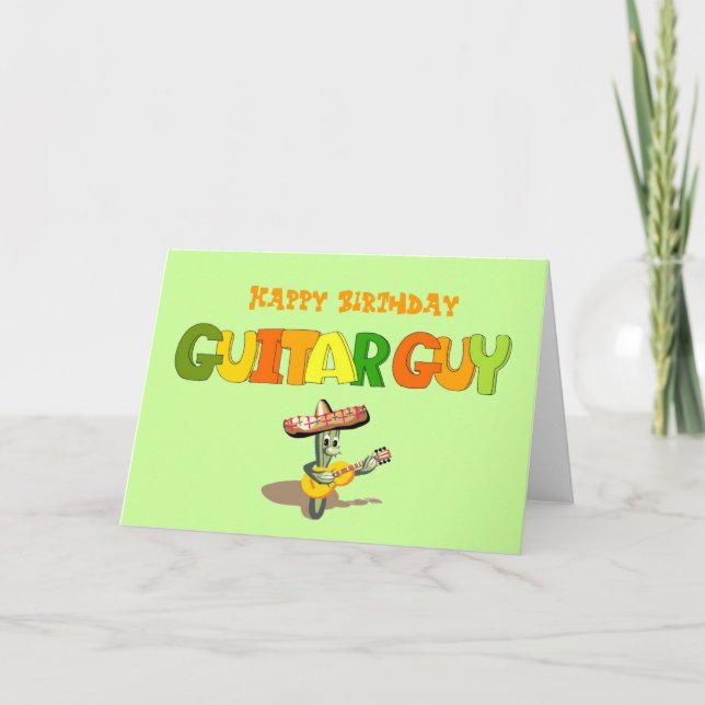 Grattis på födelsedagen Guitar Guy Kort (Framsida)