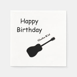grattis på födelsedagen Guitar Kid Pappersservett
