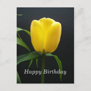 grattis på födelsedagen gul tulpan blomma vykort