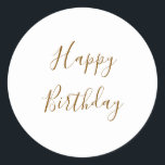 Grattis på födelsedagen Guld Anpassningsbar Färg T Runt Klistermärke<br><div class="desc">Designad med guldfärgad gult för "Grattis på födelsedagen"-meddelande som du kan redigera för att anpassa och även för att anpassningsbar färg bakgrund!</div>