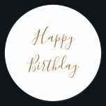 Grattis på födelsedagen Guld Anpassningsbar Färg T Runt Klistermärke<br><div class="desc">Designad med guldfärgad gult för "Grattis på födelsedagen"-meddelande som du kan redigera för att anpassa och även för att anpassningsbar färg bakgrund!</div>
