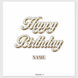 Grattis på födelsedagen Guld Elegant Typography Gi Klistermärken