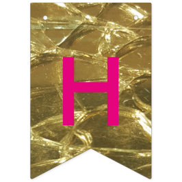 Grattis på födelsedagen Guld Shock rosa Shiny Glit Vimplar