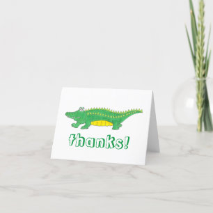 Grattis på födelsedagen Gult Grönt Alligator Croko Tack Kort