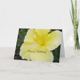Grattis på födelsedagen - Gult Hibiscus Kort