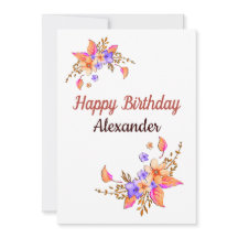 Grattis på födelsedagen Gult Lila blommor Vattenfä