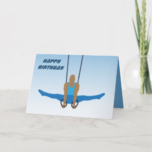 Grattis på födelsedagen Gymnastics Man på Ringar Kort