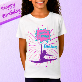 Grattis på födelsedagen Gymnastics Personlig T Shirt