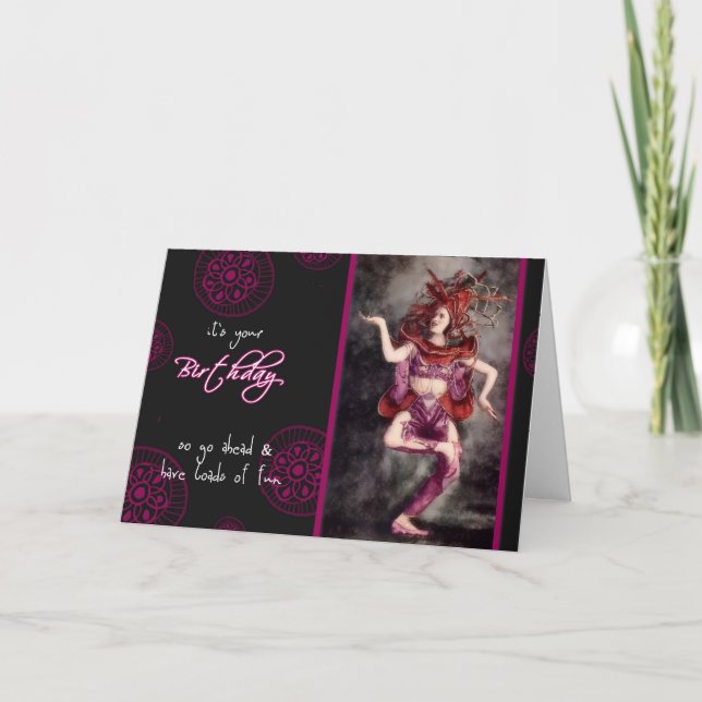 Grattis på födelsedagen, ha massor av roligt, vint kort (Framsida)